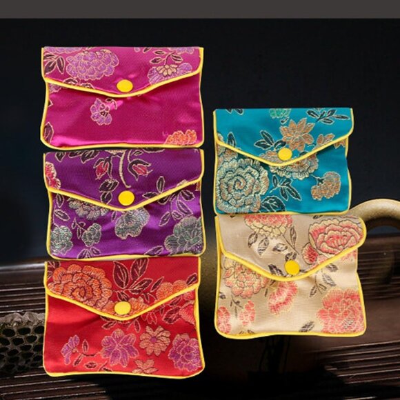 Jewellery Jewelry Silk Purse Pouch Gift Bags, Multiple Colors, Pack of 12 Small - Picture 4 of 8